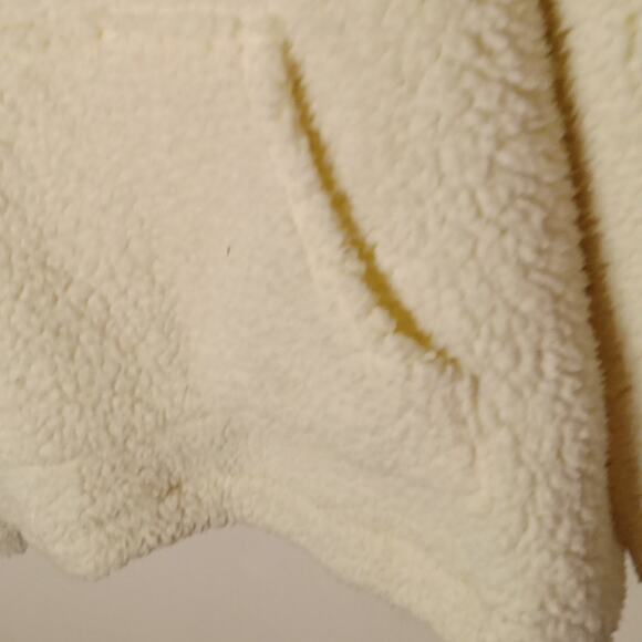 LUSH Women's Faux sherpa Medium cream pocketed hoodie.Casual,Atleisure,Winter - Picture 4 of 8